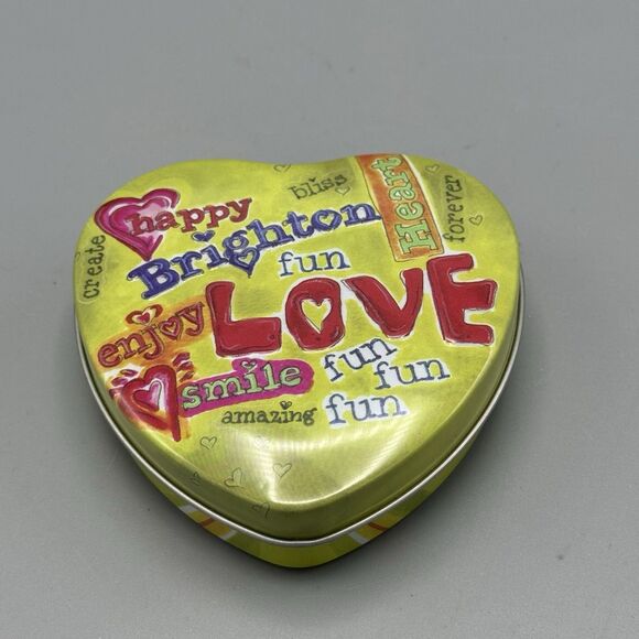 Brighton Heart Shaped Tin Trinket Jewelry Box Empty Love Romance 4.75" - Picture 5 of 8